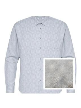Calvin Klein Modern Fit Mens XXL Long Sleeve Button Up Shirt Gray Circle Pattern